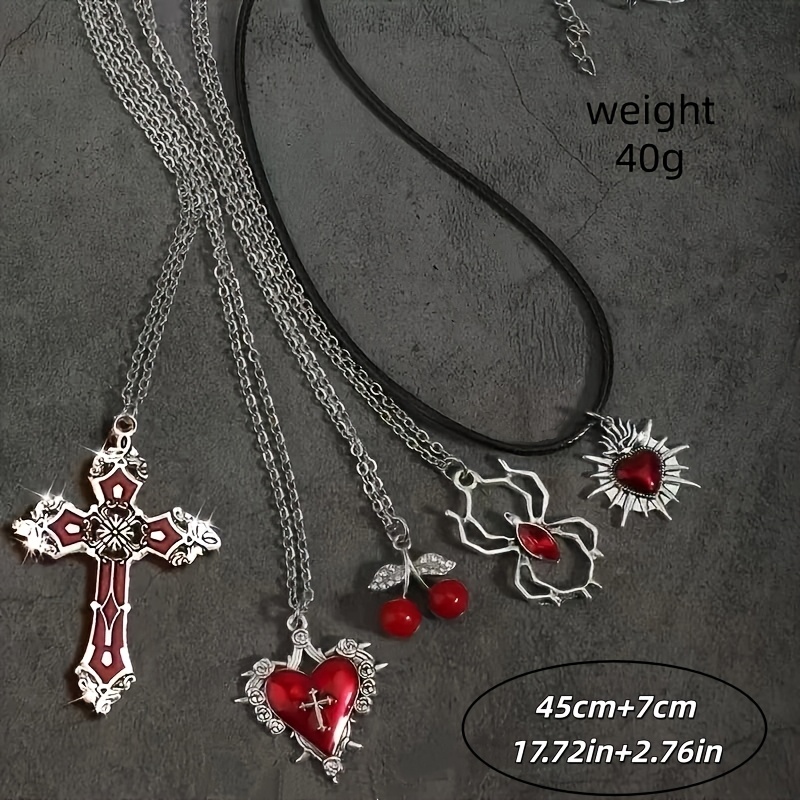 5pc Gothic Vintage Bohemian Pendant Necklace Set